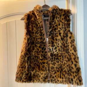 J Crew Faux Cheetah Fur Vest